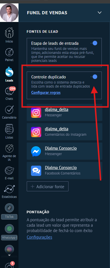 Opção Controle de duplicado dentro do Automatize