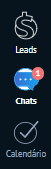 Ícone do menu Chats destacado no menu lateral